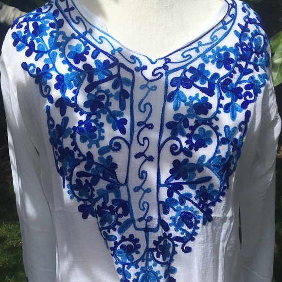Beach Bohemian Embroiderd Yoga Swim Coverup Tunic - Picture 3 of 3